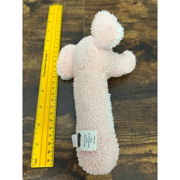 Mud Pie Pink Terry Cloth Elephant Plush Rattle - Picture 6 of 6